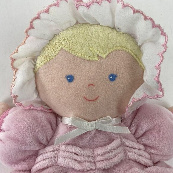Vintage Prestige Plush Cloth Baby Doll, Soft Rattle Toy Blonde Girl 9" Long - Picture 3 of 9